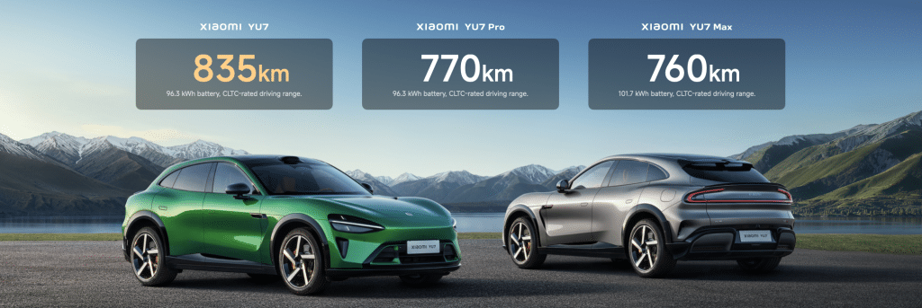 Xiaomi YU7, YU7 Pro y YU7 Max
