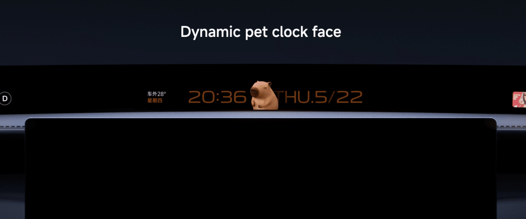 Pantalla HyperVision con HyperOS en Xiaomi YU7 SUV eléctrico: reloj mascota