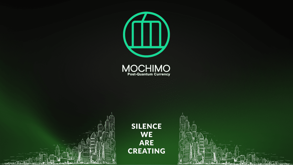 Mochimo: criptomoneda blockchain post-cuántica, logo y ciudad verde