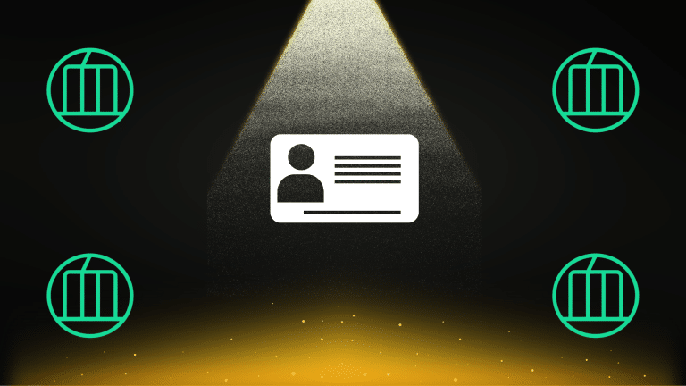 Icono de identidad digital iluminada con logotipos de Mochimo, blockchain post-cuántica