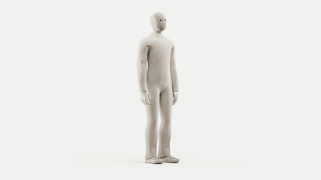 NEO, robot humanoide doméstico de 1X Technologies en fondo blanco