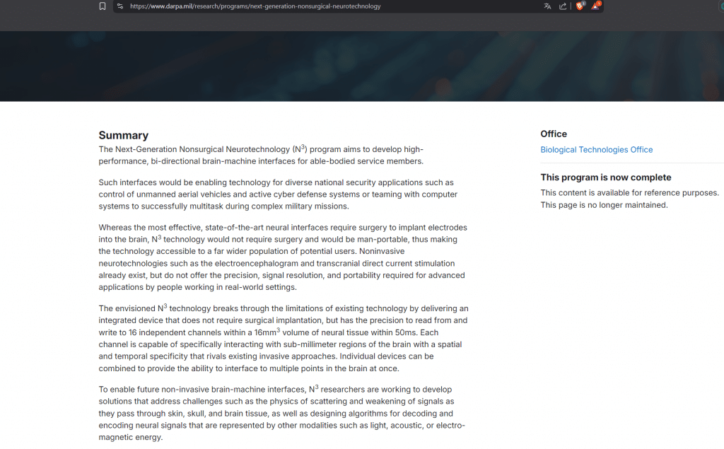 Darpa CBI Program