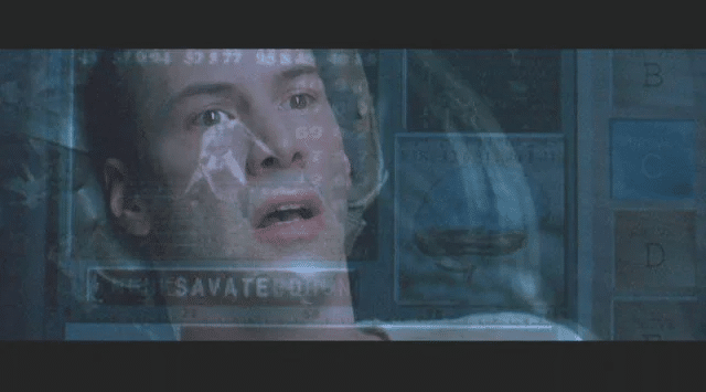 Neo de la película Matrix aprende a descargar aprendizaje en su cerebro
