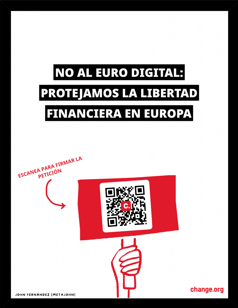 Encuesta para votar NO al Euro Digital disponible en Change.org