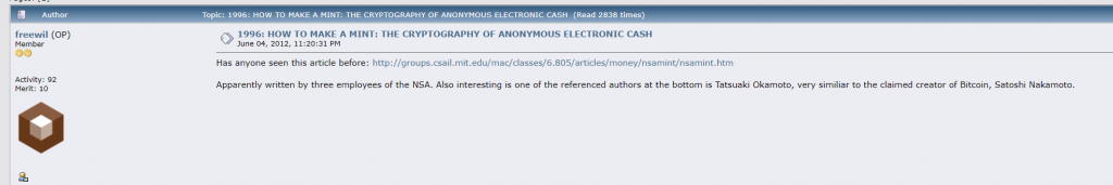 Bitcoin talks about Satoshi