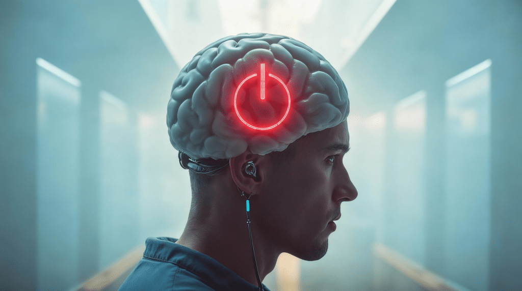 Un cerebro en "Stand by" en rojo