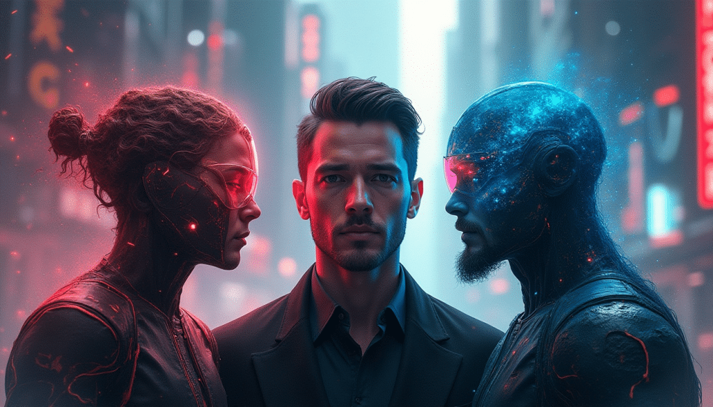 Representación gráfica de diferentes puestos en el futurismo